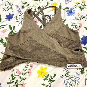 Gymshark True Texture Bralette in Intense Steel Green Workout Bra Size Small